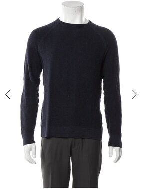 rag & bone Men's Navy Textured Crewneck Sweater